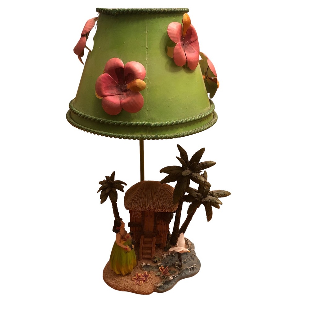 Island Time Tea Light Candle Holder Mini Table Lamp with Shade.